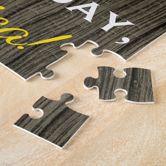 木フェイク、フェイク金ゴールド86番目の誕生日+名前をカスタムする ジグソーパズル (側面)