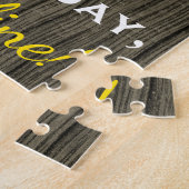 木フェイク、フェイク金ゴールド95誕生日+名前をカスタムする ジグソーパズル (側面)