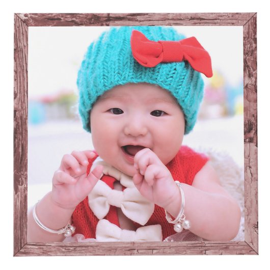 木フレーム4"が付いているカスタムな写真写真の立方体 フォトキューブ (正面)