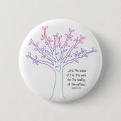 木ボタンの葉 缶バッジ (正面)