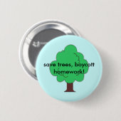 木ボタンを救って下さい 缶バッジ (正面&裏面)