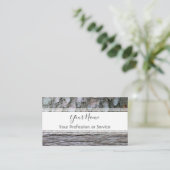 木ミニマル製ストライプ内意匠ブシン 名刺 (スタンド正面)