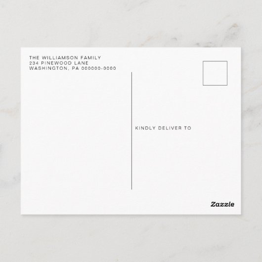 木メリー松とベリーのクリスマスカード ポストカード (裏面)