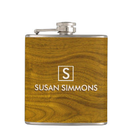 木モダンに名を付けたモノグラム フラスク