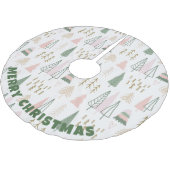 木モダンの森 – クリスマスのお祭り ブラッシュドポリエステルツリースカート (アングル)