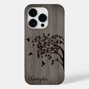 木モダンエレガント材 – 木とカラス – 木 Case-Mate iPhone 14 PROケース