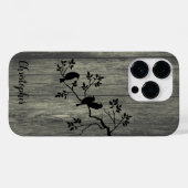 木モダンエレガント材 – 木とカラス – 木 Case-Mate iPhoneケース (裏面 (横))