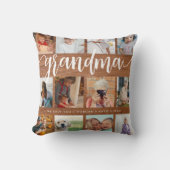 木モダンカスタム素朴写真おばあちゃんギフト クッション (正面)