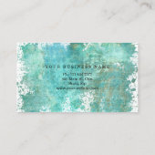 木モダンスタイリッシュ材フローラターコイズ水彩部 名刺 (裏面)