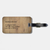 木モダンフェイク黒線モノグラはっきりしたム ラゲッジタグ (裏面横)