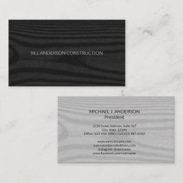 木モダンミニマルエレガントフェイク材（白黒） 名刺