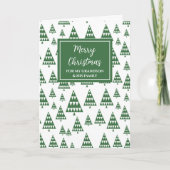 木モダン孫と家族メリークリスマス カード (正面)