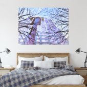 木モダン建物 キャンバスプリント (インサイチュ (寝室))