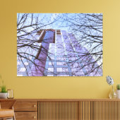 木モダン建物 キャンバスプリント (インサイチュ (リビング))