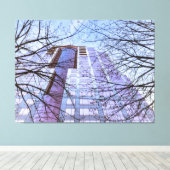 木モダン建物 キャンバスプリント (インサイチュ (ウッドフロア))