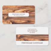 木モダン材の内装エレガント白 名刺 (正面/裏面)