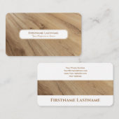 木モダン材の内装エレガント白 名刺 (正面/裏面)