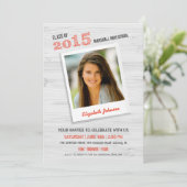 木モダン素朴の卒業招待状/写真 招待状 (スタンド正面)