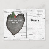 木モダン素朴ハート家族の写真 シーズンポストカード (裏面)