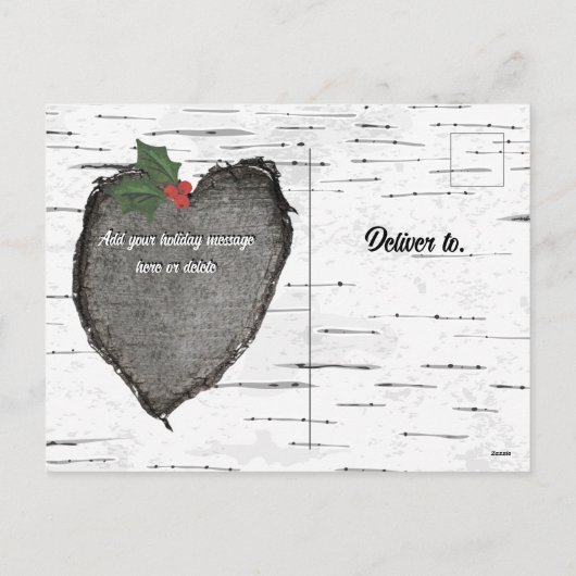 木モダン素朴ハート家族の写真 シーズンポストカード (裏面)