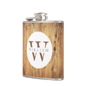 木モダン素朴モノグラム名+イニシャル フラスク (左)