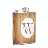 木モダン素朴モノグラム名+イニシャル フラスク (右)