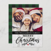 木モダン素朴家フォトクリスマスカード シーズンカード (正面/裏面)