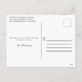 木モダン素朴家フォトクリスマスカード シーズンポストカード (裏面)