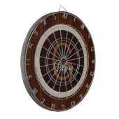 木モダン色焼きヒッコリーと栗 ダーツボード (正面左)