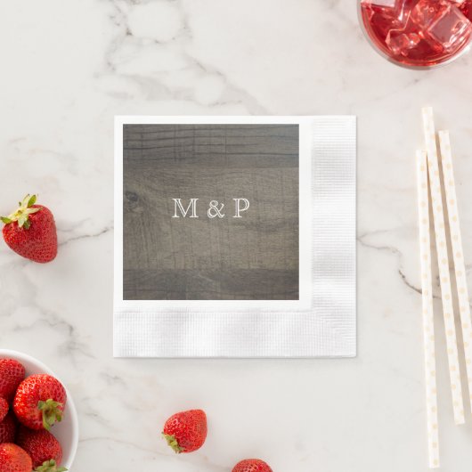 木モノグラムのの外観 縁ありカクテルナプキン (インサイチュ)