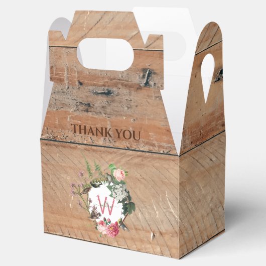 木モノグラムの素朴ヴィンテージ花 フェイバーボックス (オープン)