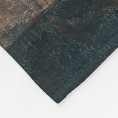 木モノグラムの素朴ヴィンテージ花 フリースブランケット (角)