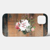 木モノグラムの素朴ヴィンテージ花 Case-Mate iPhoneケース (裏面 (横))