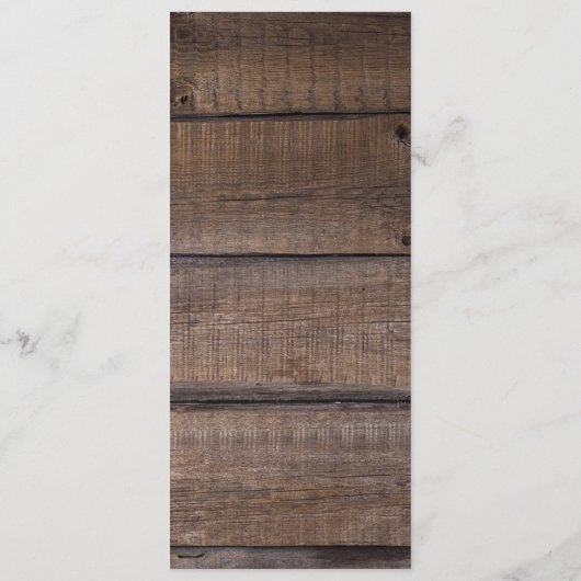 木ユニーク素朴結婚式 プログラムサービスカード プログラム (裏面)