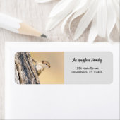 木リスおもしろいパーソナライズされた差出人住所 ラベル (インサイチュ)