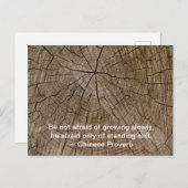 木リングや輪の成長が遅い感動的引用文 ポストカード (正面/裏面)