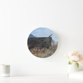 木ワゴン時計 ラウンド壁時計 (ホーム)