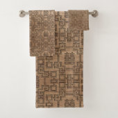 木中国のに二重の幸福のシンボルをパターン バスタオルセット (インサイチュ)