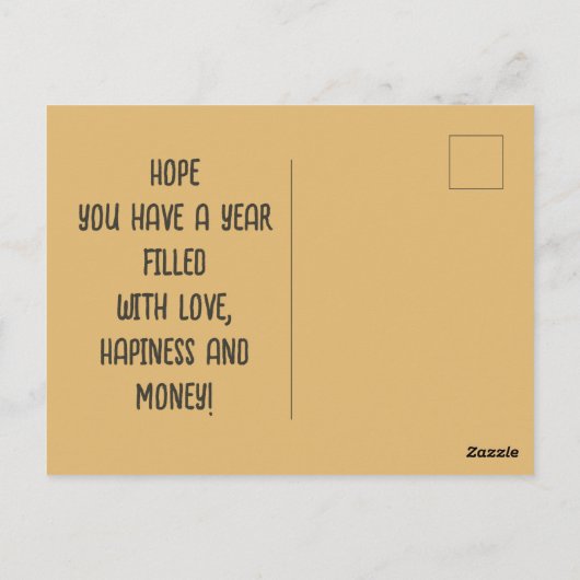 木中国ののヘビ2025のはがきの新年 ポストカード (裏面)