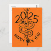 木中国のヘビ2025年 ポストカード (正面/裏面)