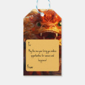 木中国の竜の新年 ギフトタグ (裏面)