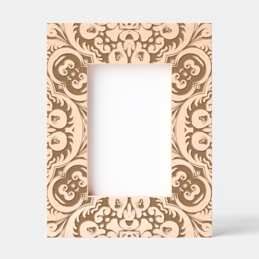 木伝統的彫パターン レーザー彫刻フレーム (正面)