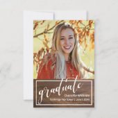 木写真素朴卒業発表招待状 案内状 (正面)