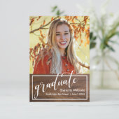 木写真素朴卒業発表招待状 案内状 (スタンド正面)