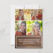 木写真素朴卒業発表招待状 案内状 (裏面)