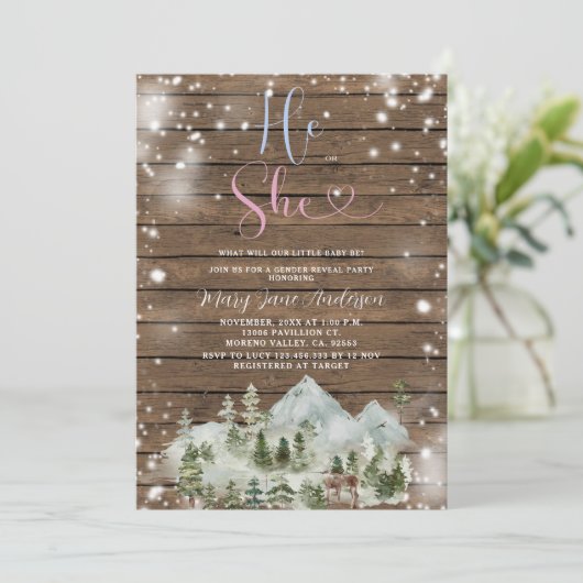 木冬素朴林の山のジェンダーが明らかにする 招待状 (スタンド正面)