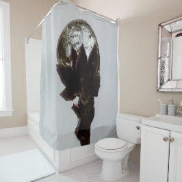 木凍ってい枝写真の雨滴 シャワーカーテン