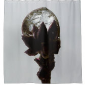 木凍ってい枝写真の雨滴 シャワーカーテン (正面)