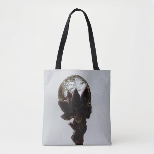 木凍ってい枝写真の雨滴 トートバッグ (正面)