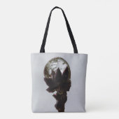 木凍ってい枝写真の雨滴 トートバッグ (裏面)